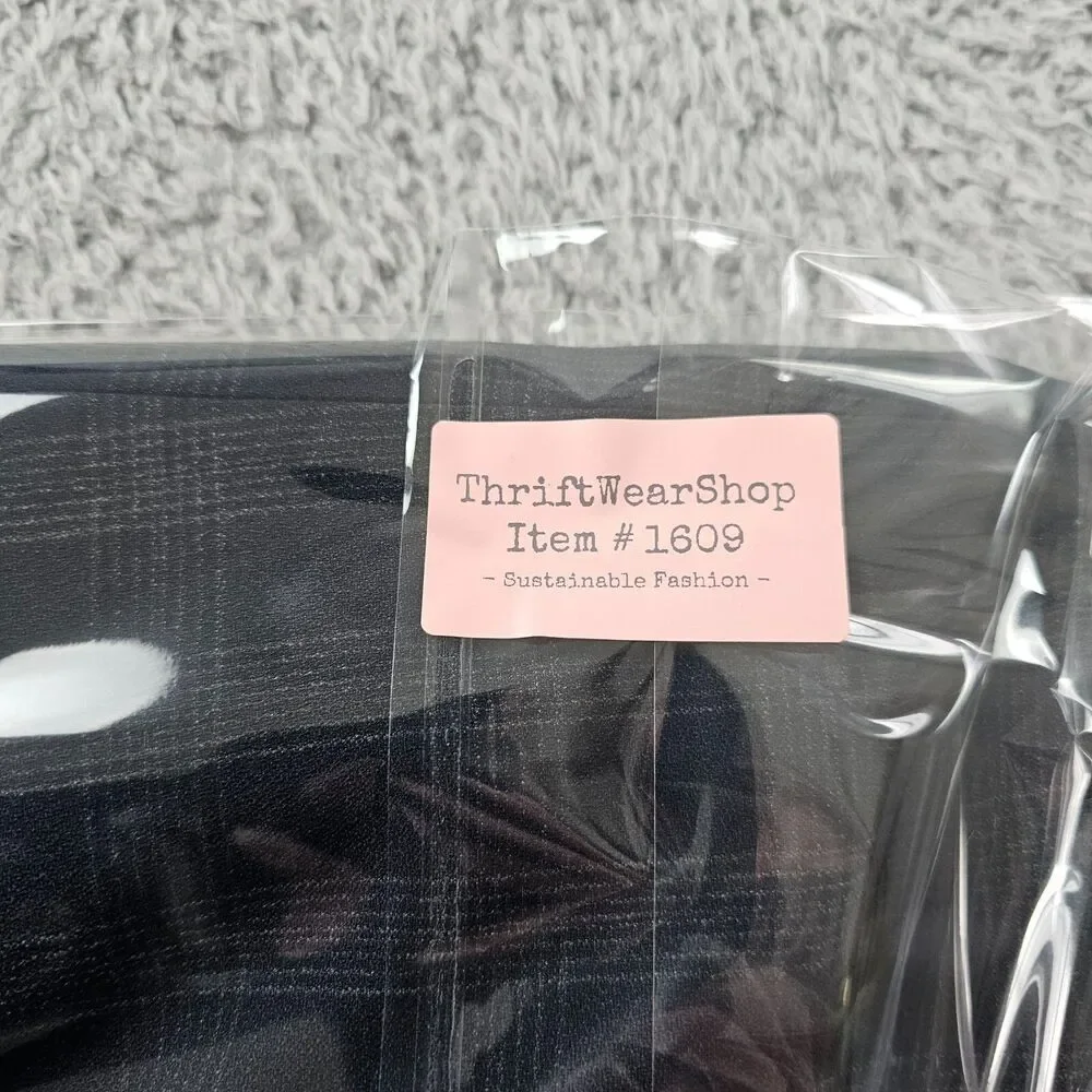 Banana Republic Dress Pants Mens 34x29 Blue Plaid Wool Blend Dark Academia